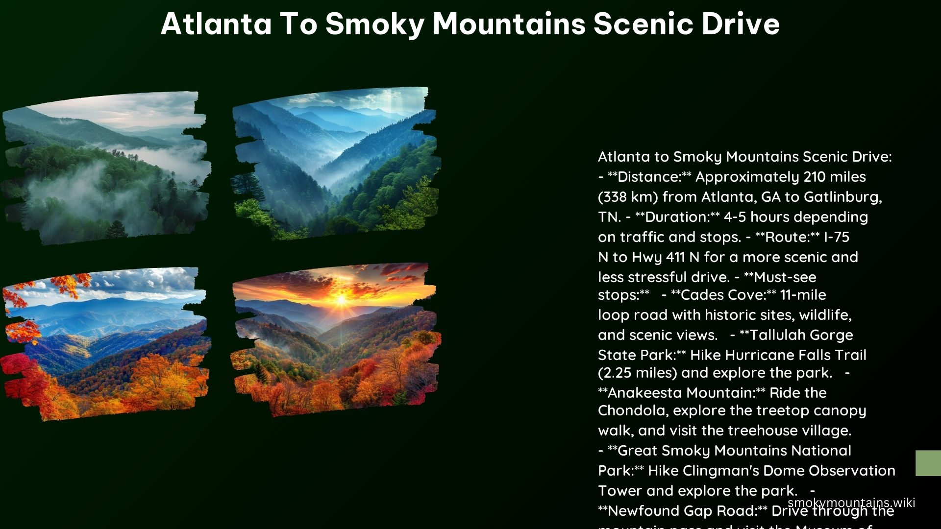 Atlanta to Smoky Mountains Scenic Drive