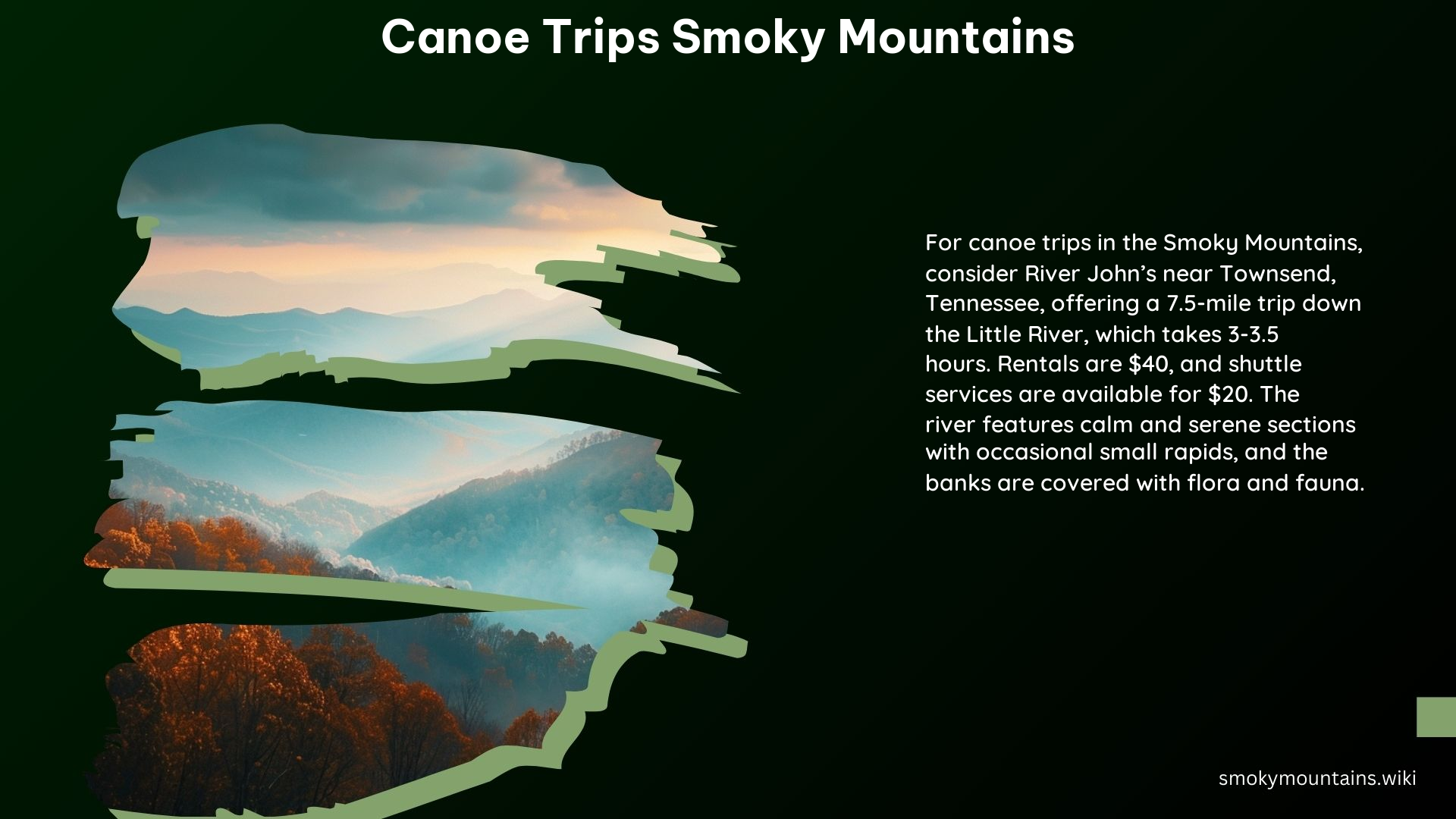 Canoe Trips Smoky Mountains