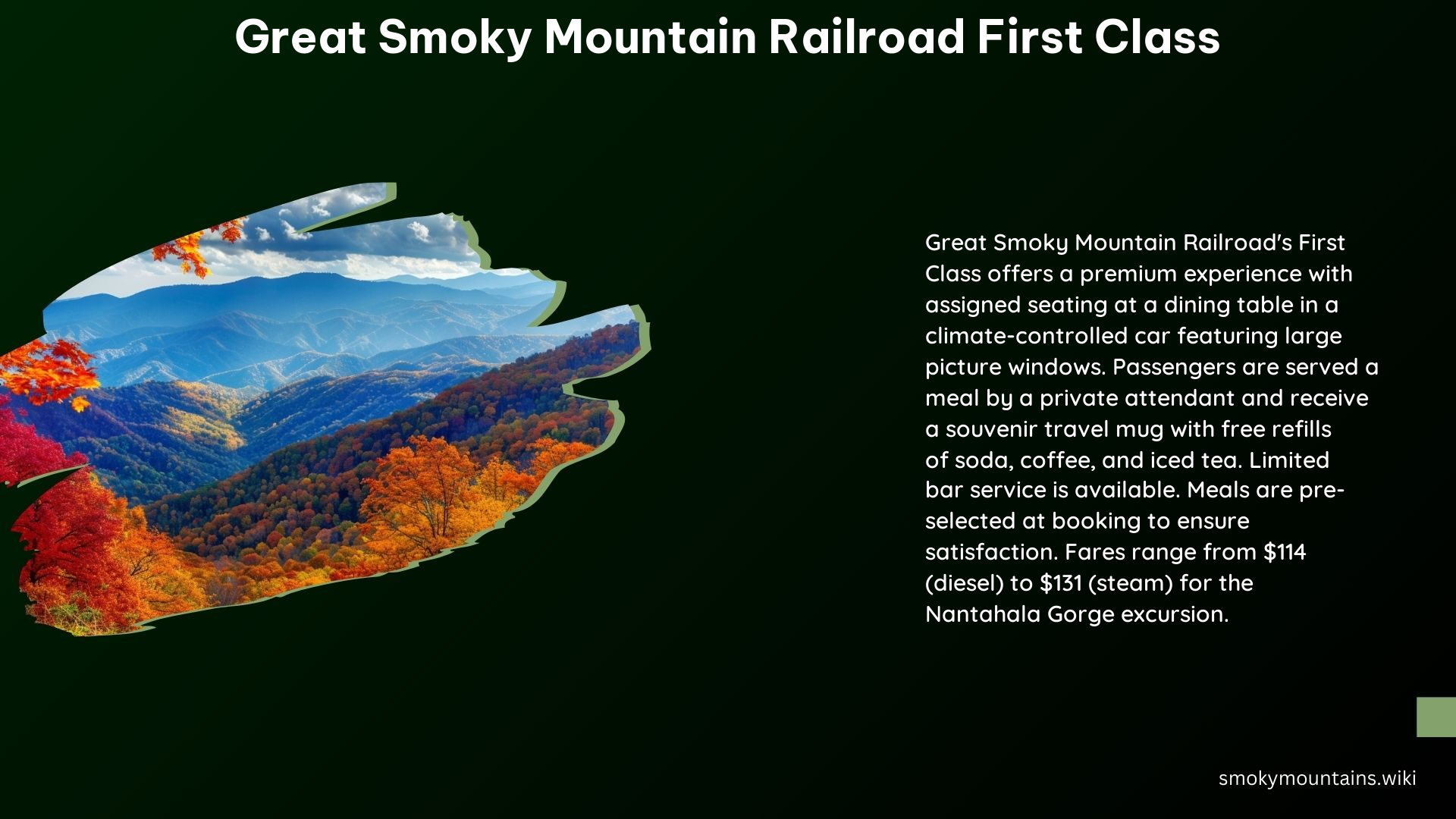 Great Smoky Mountain Railroad First Class