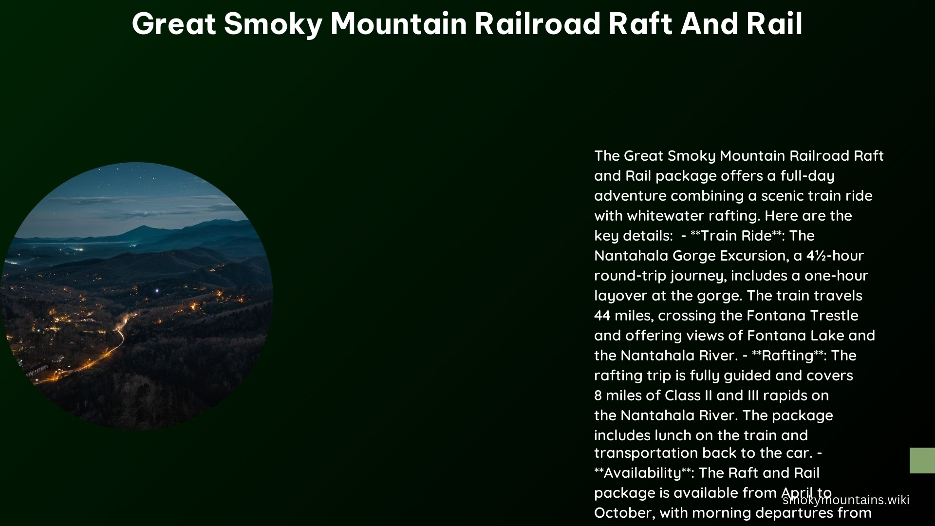 Great Smoky Mountain Railroad Raft and Rail