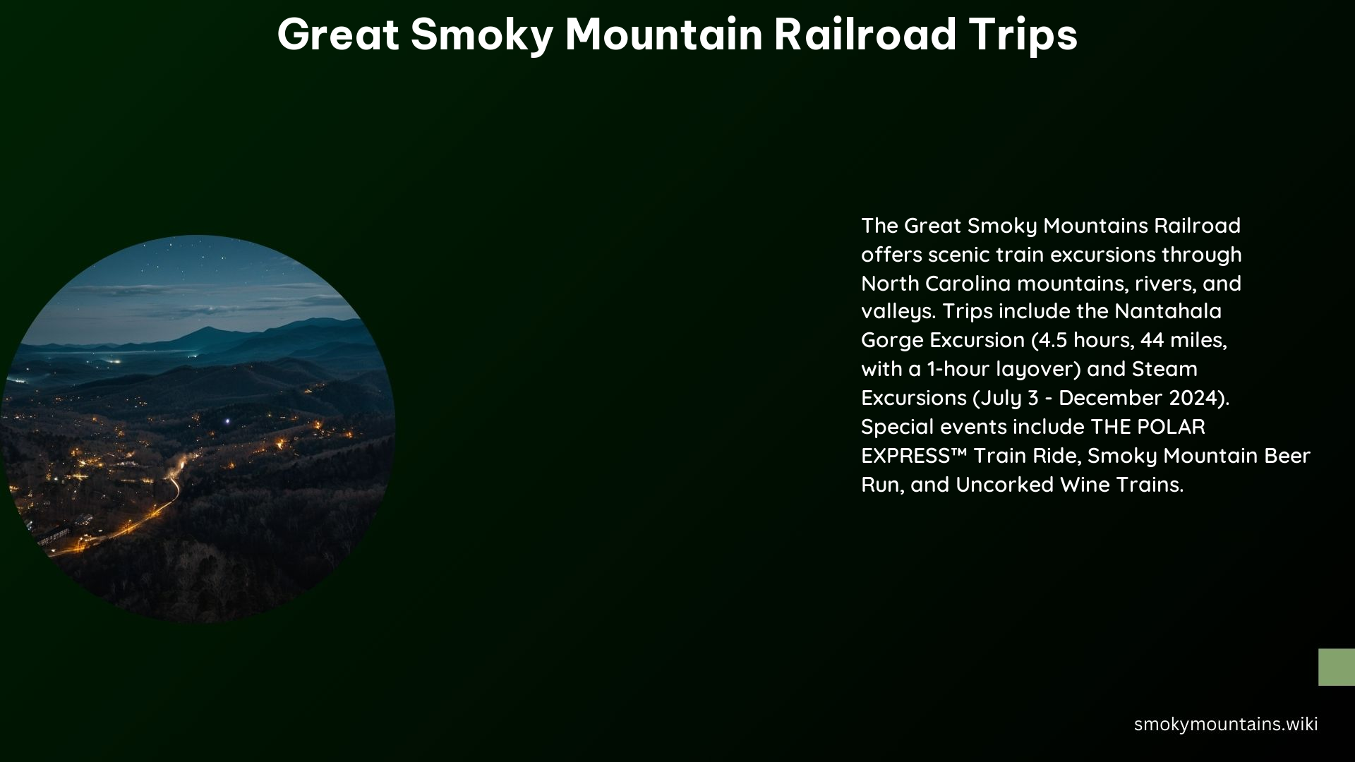 Great Smoky Mountain Railroad Trips