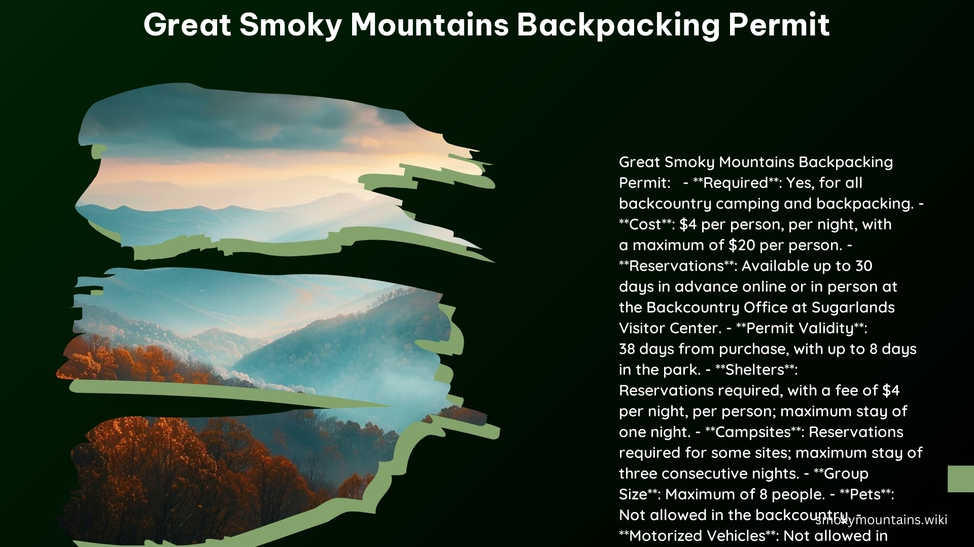 Great Smoky Mountains Backpacking Permit