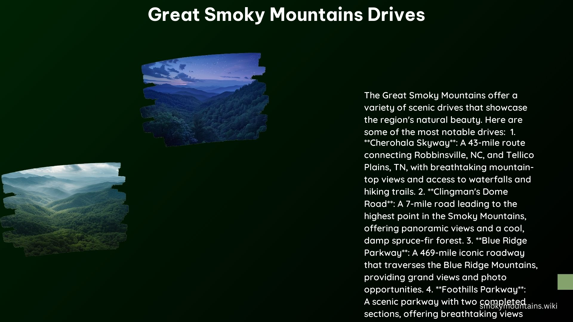Great Smoky Mountains Drives