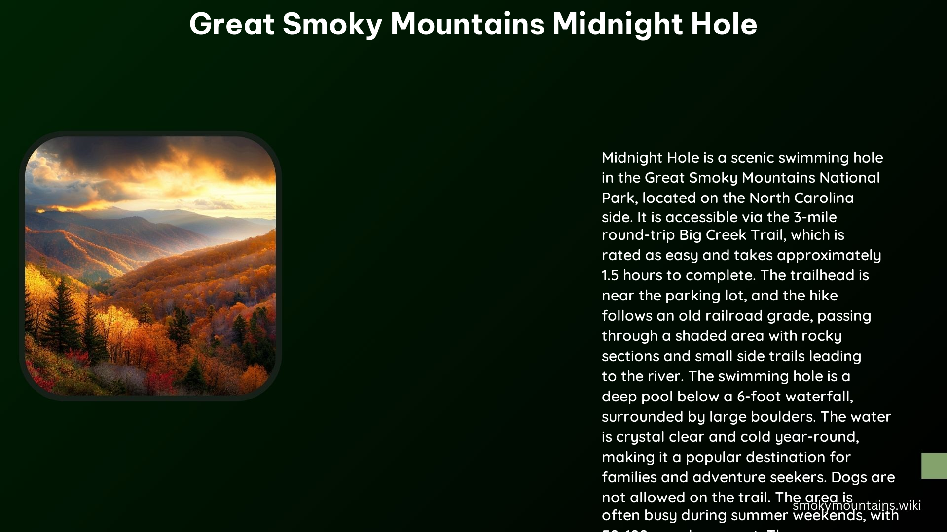 Great Smoky Mountains Midnight Hole