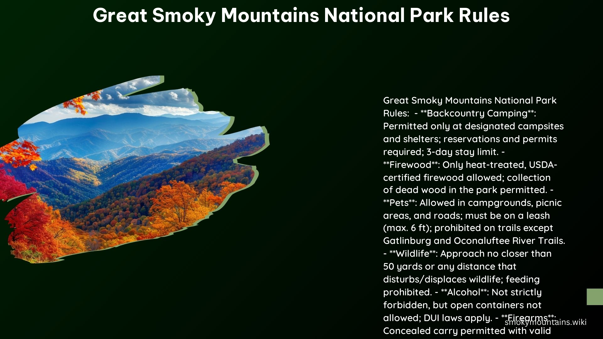 Great Smoky Mountains National Park Rules