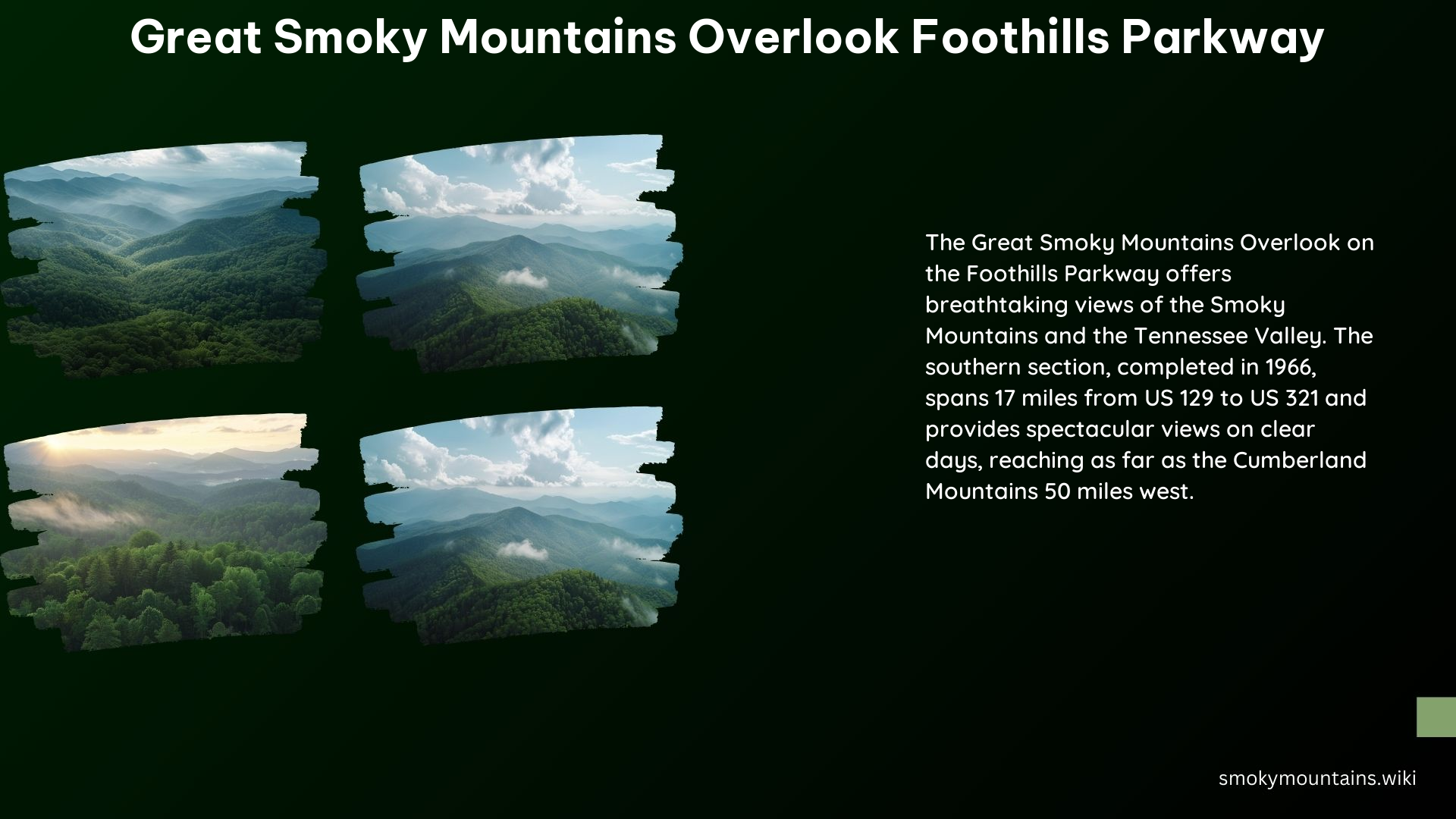 Great Smoky Mountains Overlook Foothills Parkway