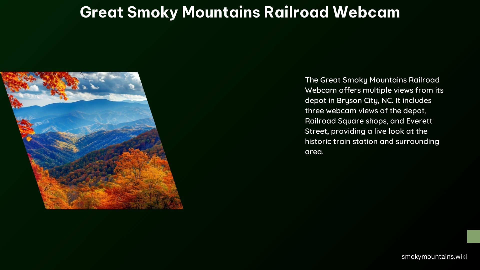 Great Smoky Mountains Railroad Webcam