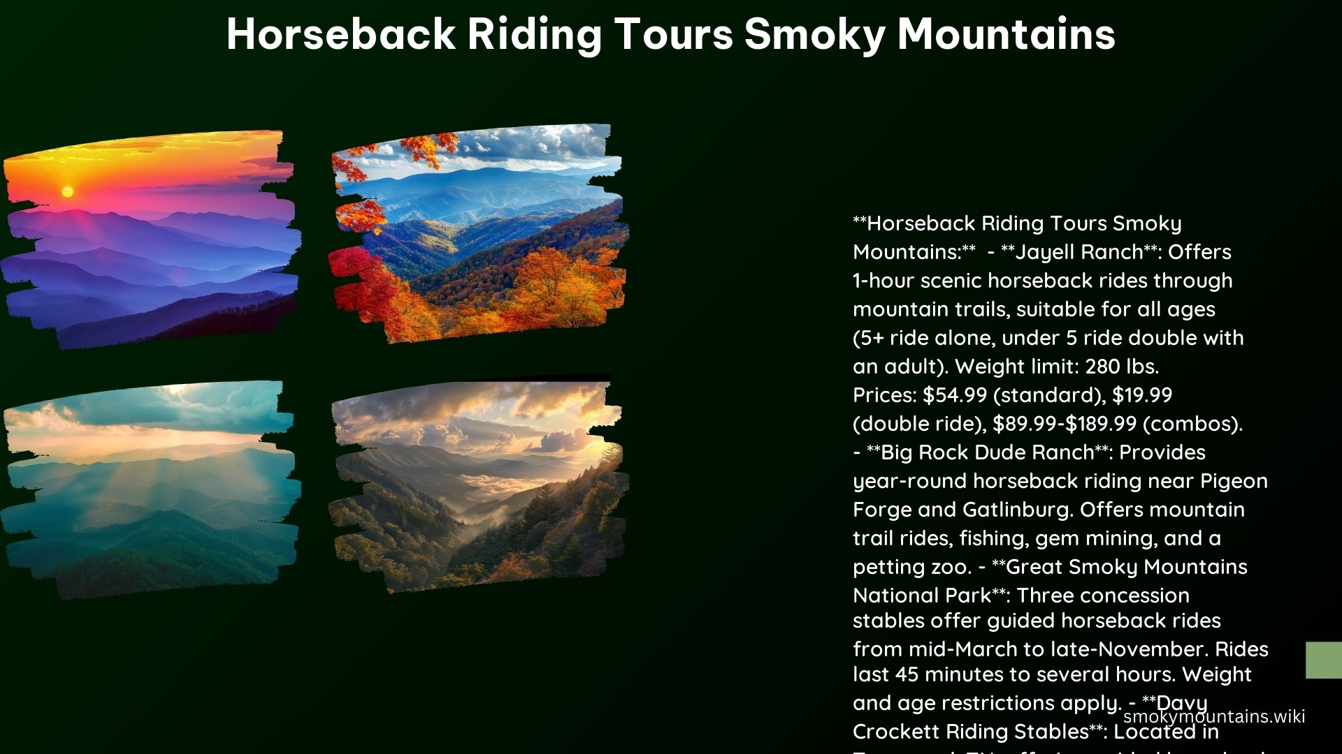 Horseback Riding Tours Smoky Mountains