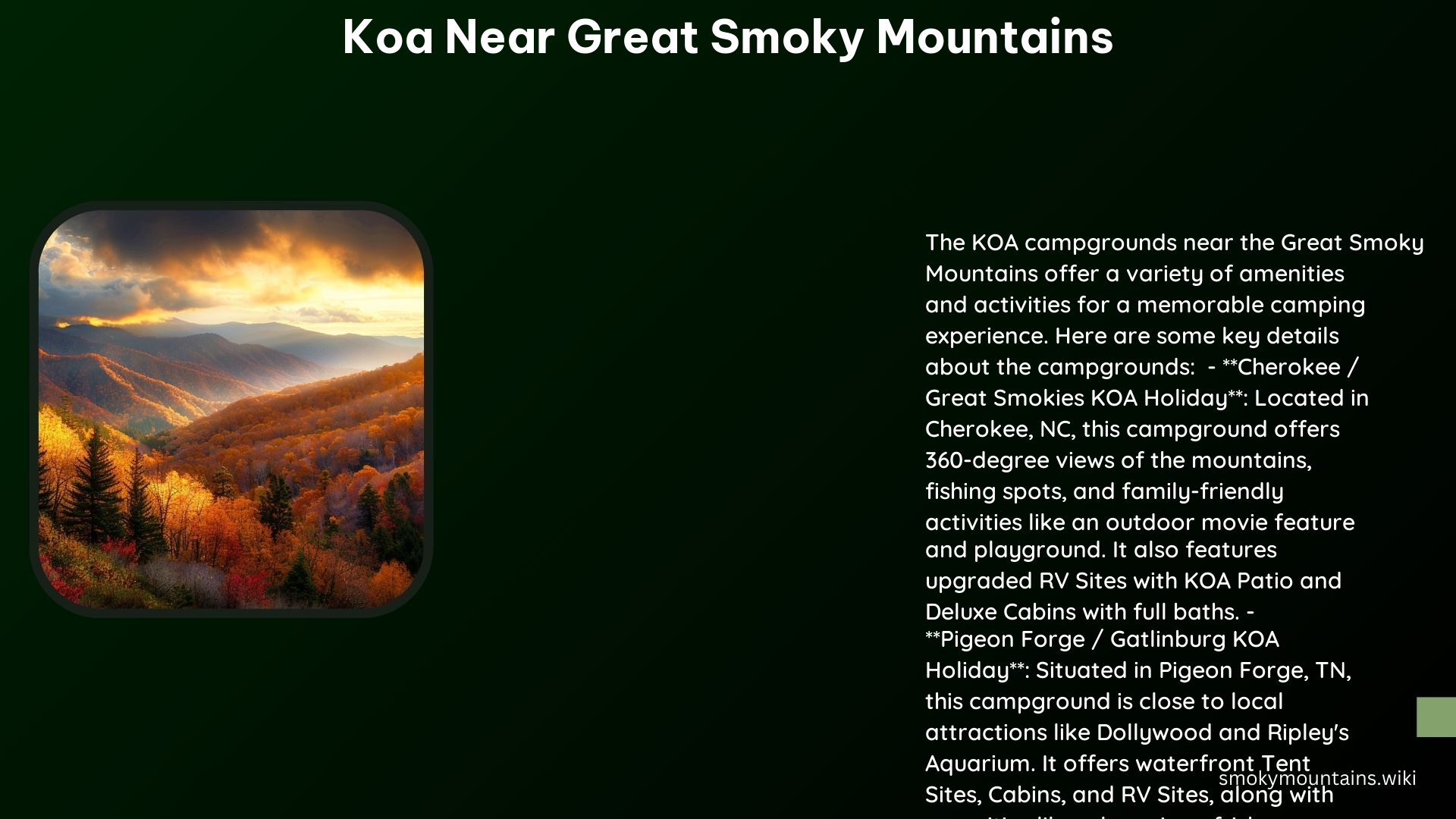 Koa Near Great Smoky Mountains