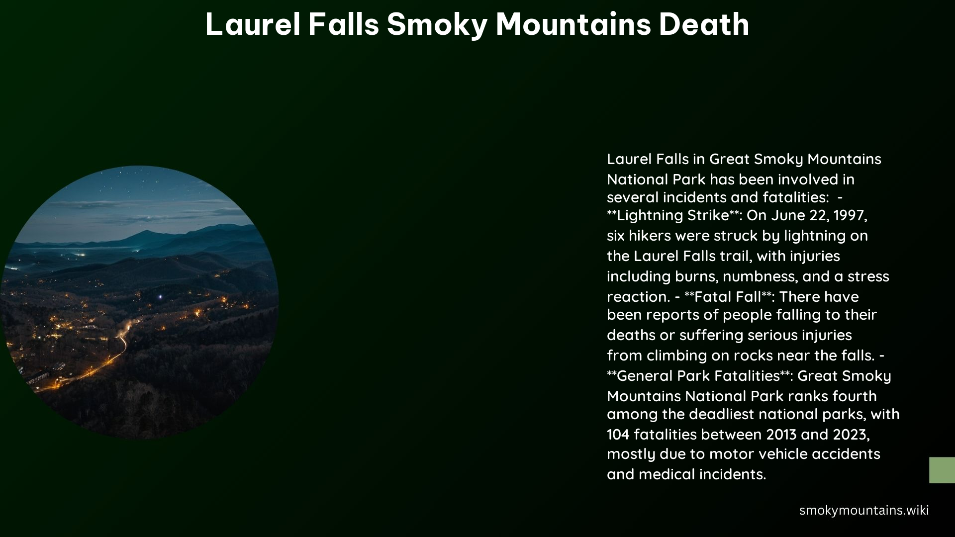 Laurel Falls Smoky Mountains Death