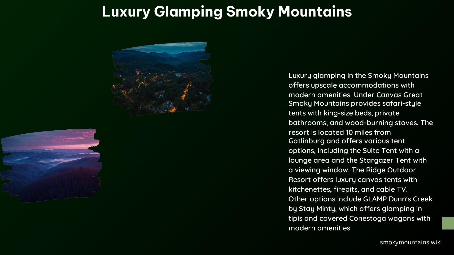 Luxury Glamping Smoky Mountains