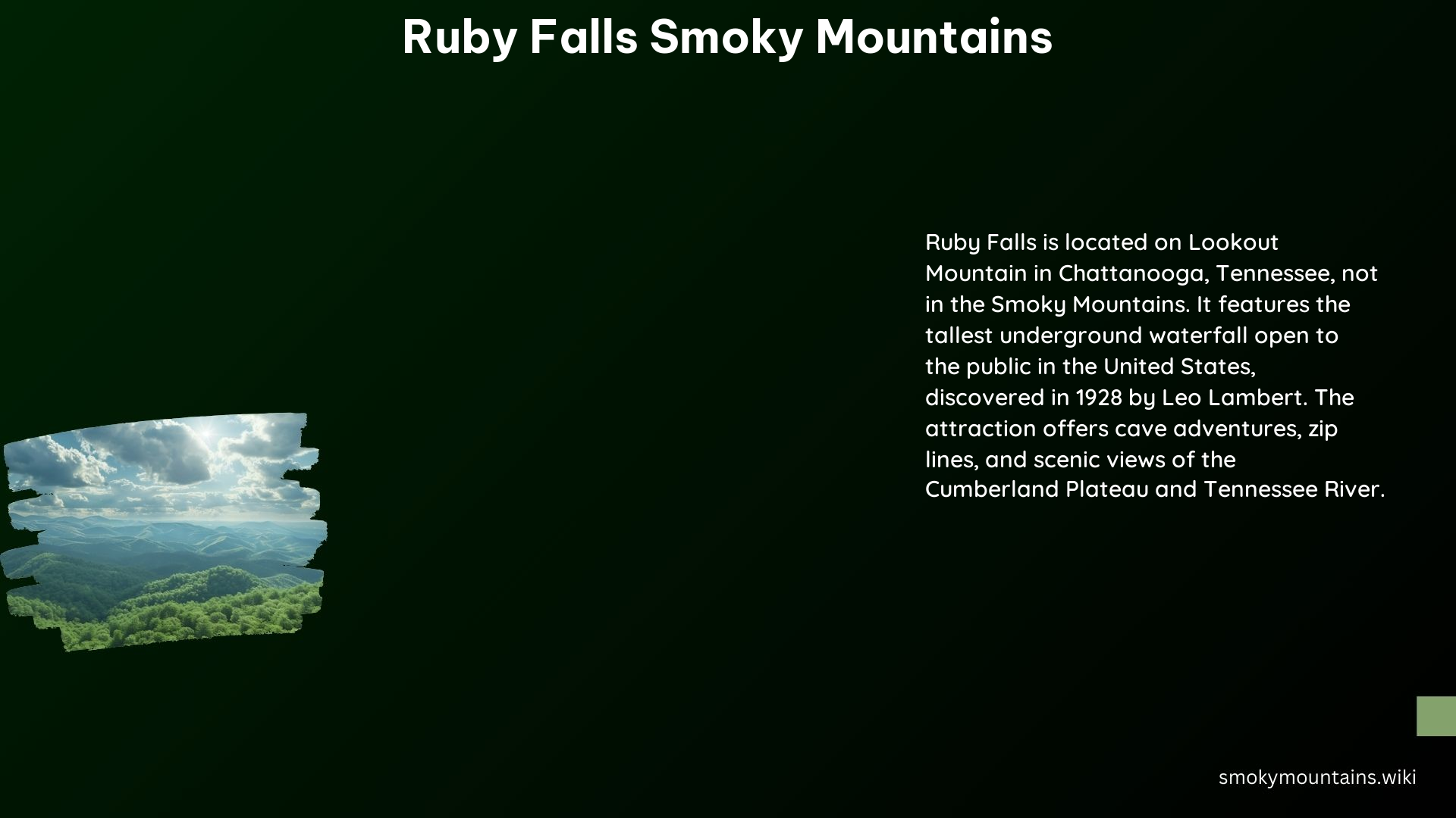 Ruby Falls Smoky Mountains