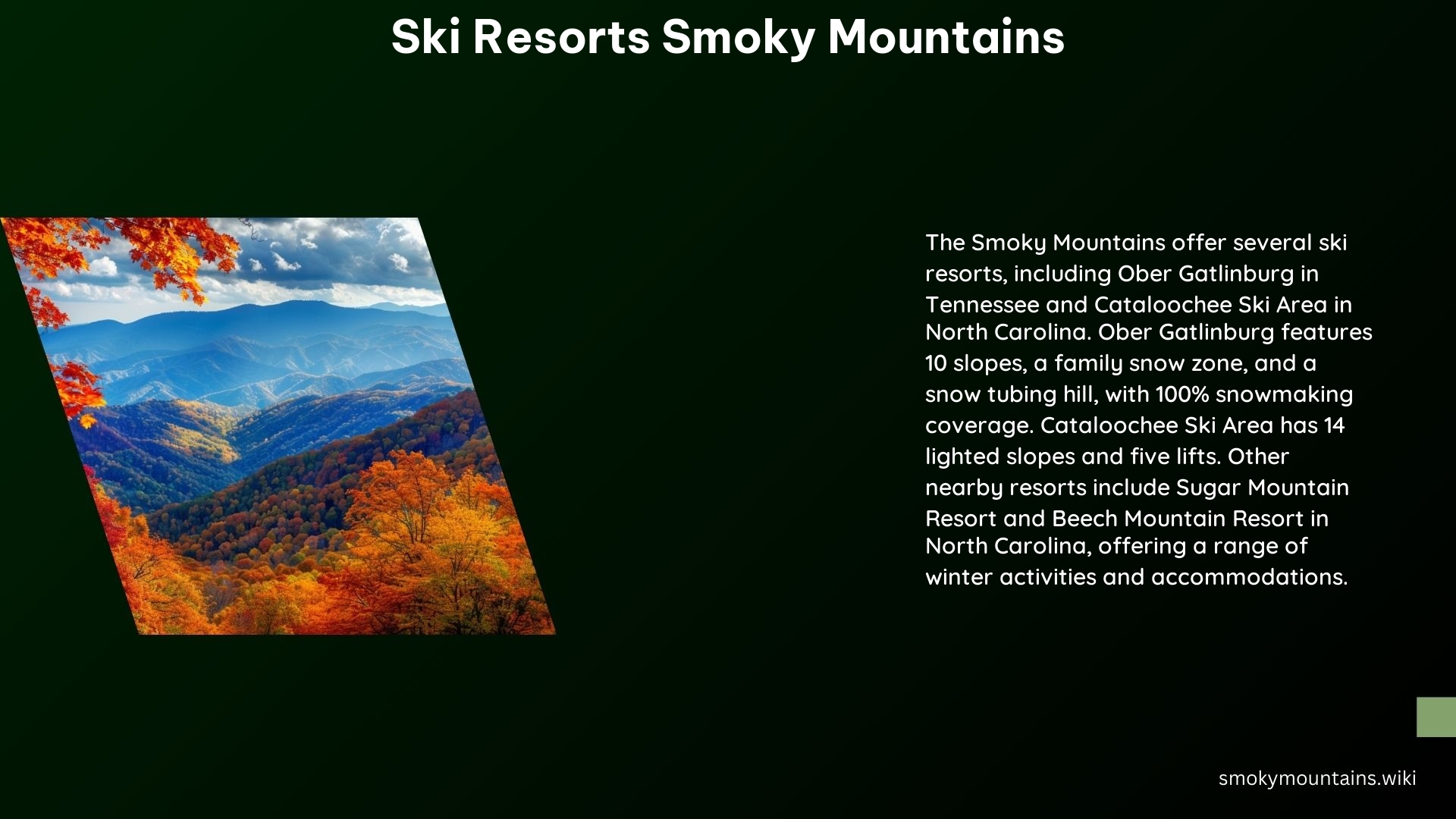 Ski Resorts Smoky Mountains