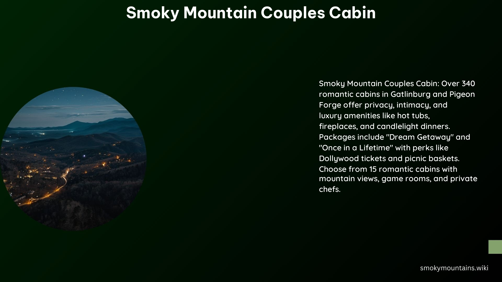 Smoky Mountain Couples Cabin