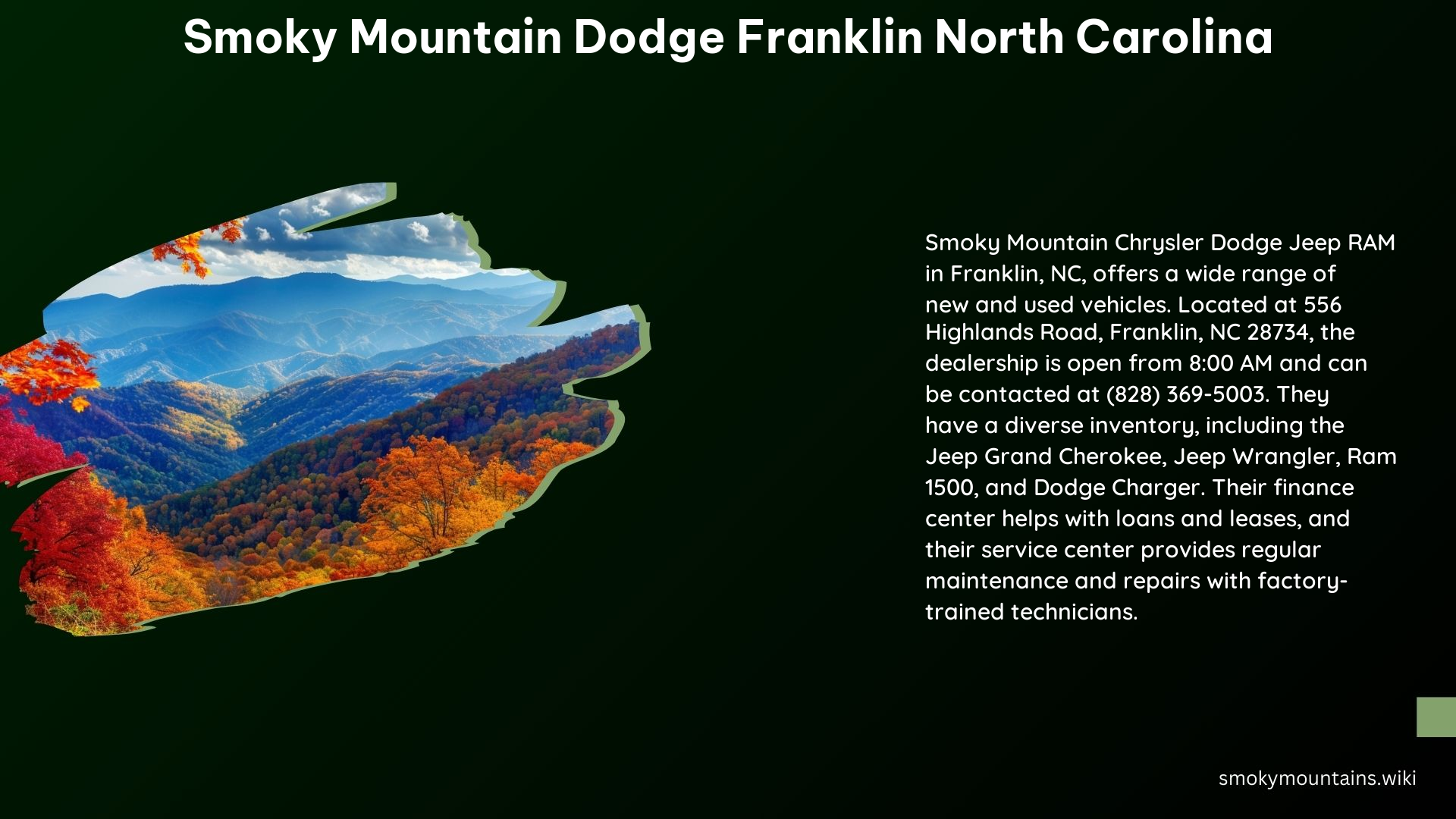 Smoky Mountain Dodge Franklin North Carolina