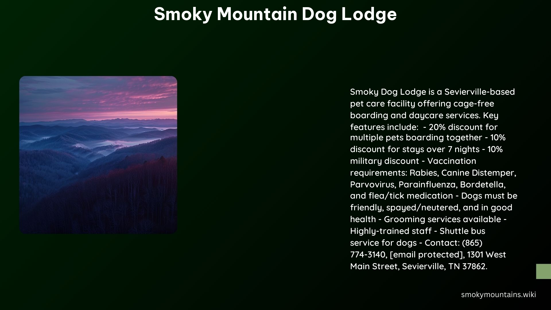 Smoky Mountain Dog Lodge