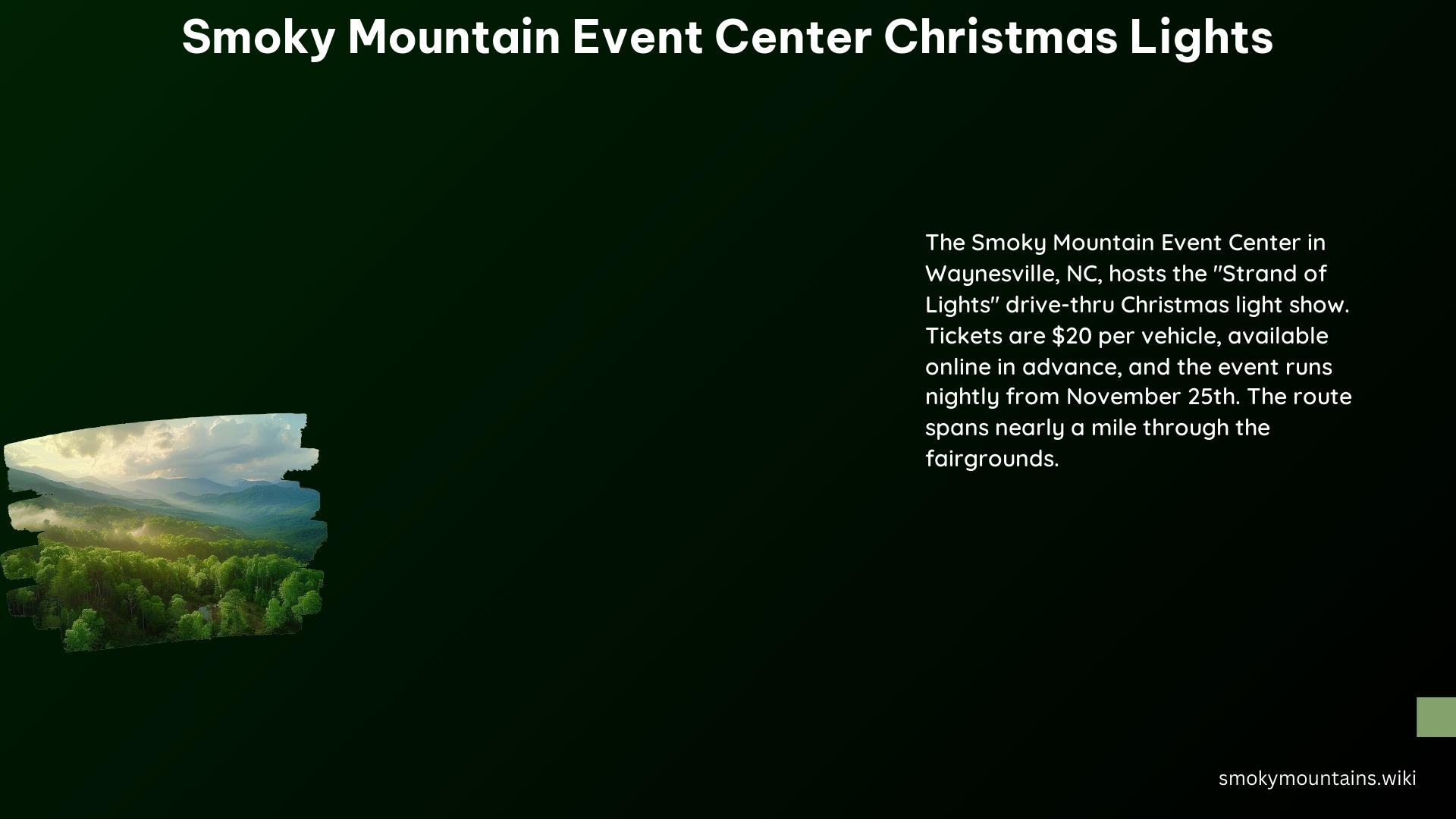 Smoky Mountain Event Center Christmas Lights