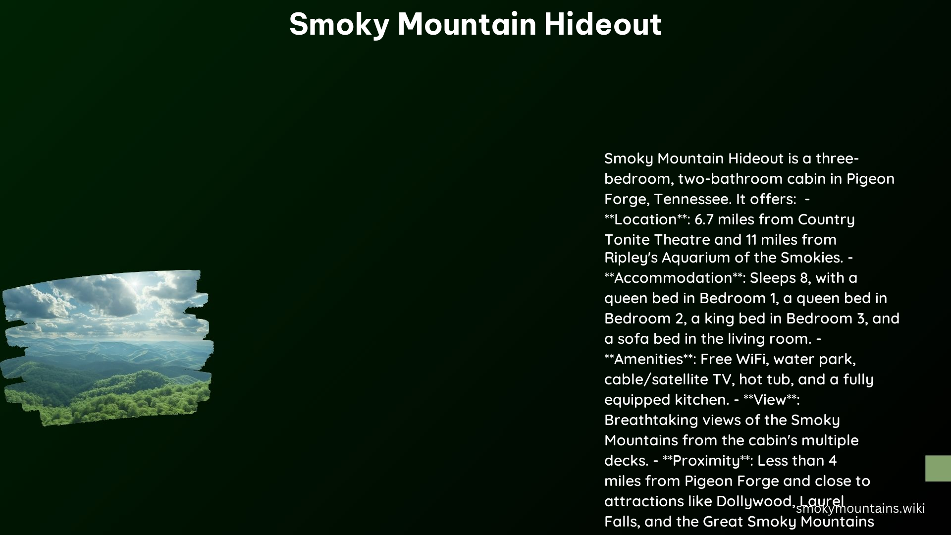 Smoky Mountain Hideout