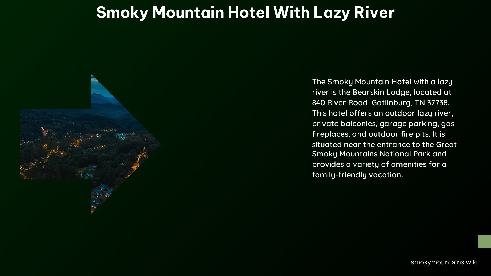 Smoky Mountain Hotel With Lazy River