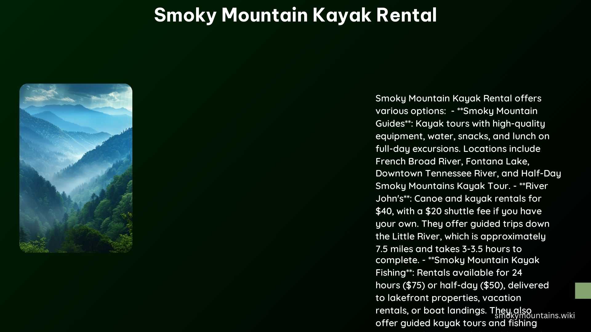 Smoky Mountain Kayak Rental