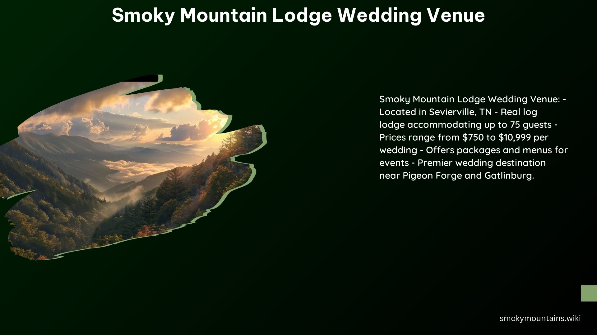 Smoky Mountain Lodge Wedding Venue