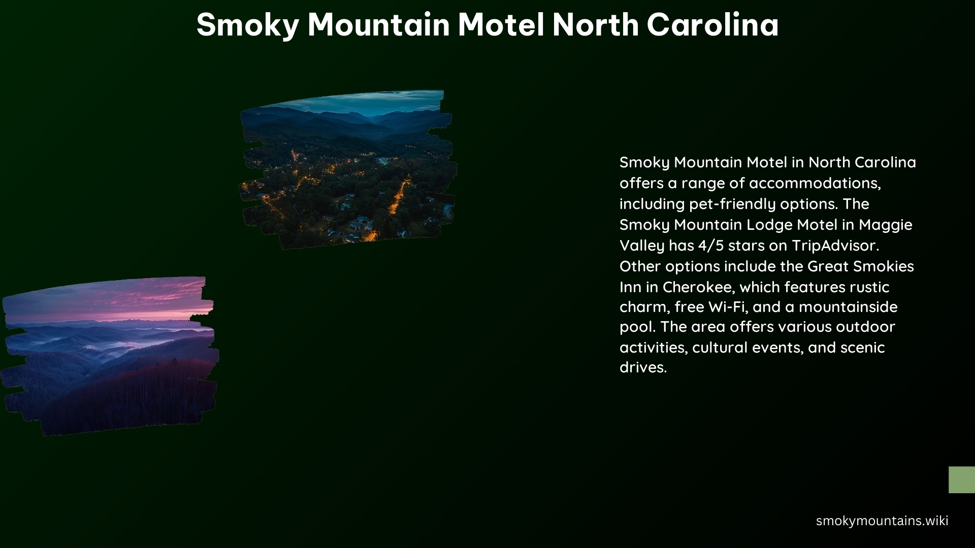 Smoky Mountain Motel North Carolina