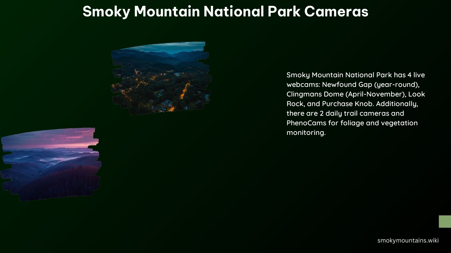 Smoky Mountain National Park Cameras