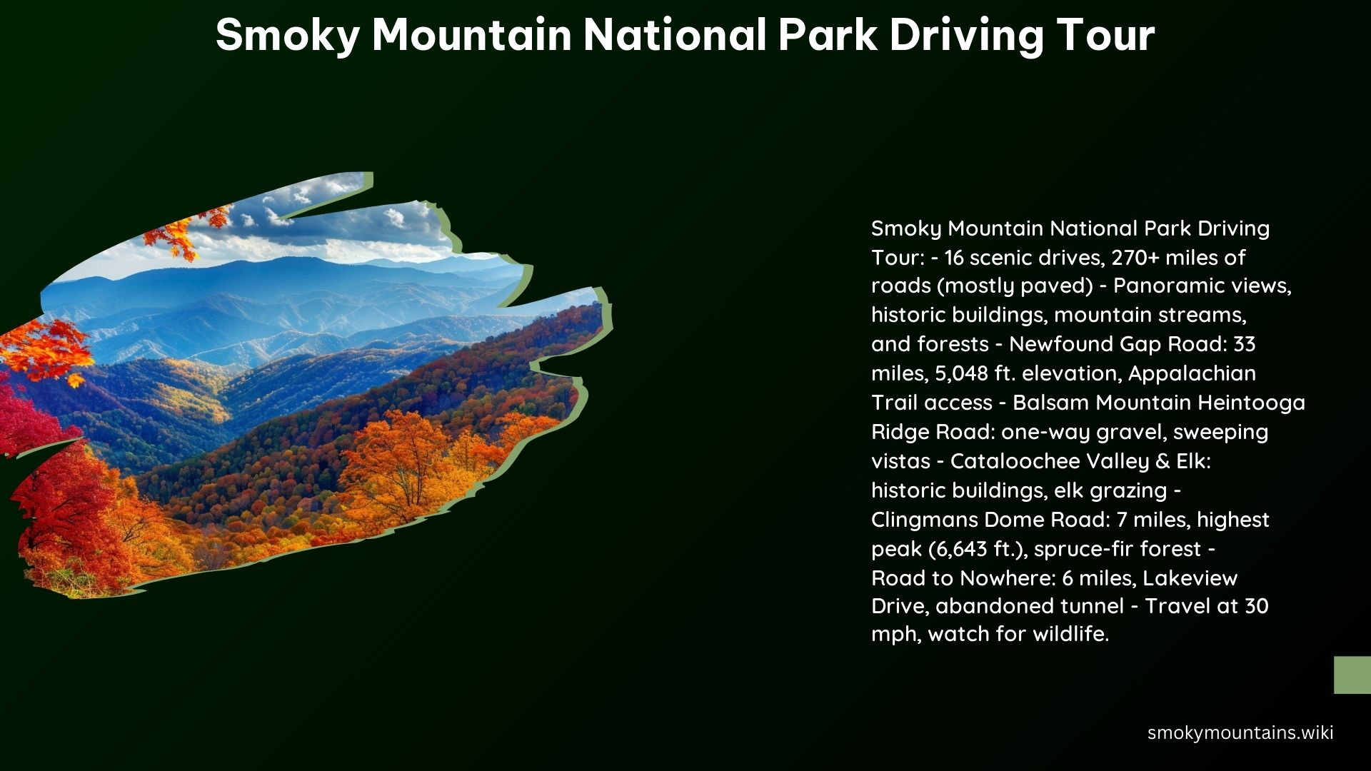 Smoky Mountain National Park Driving Tour