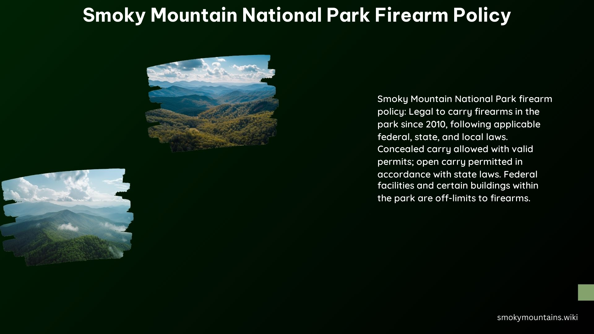 Smoky Mountain National Park Firearm Policy
