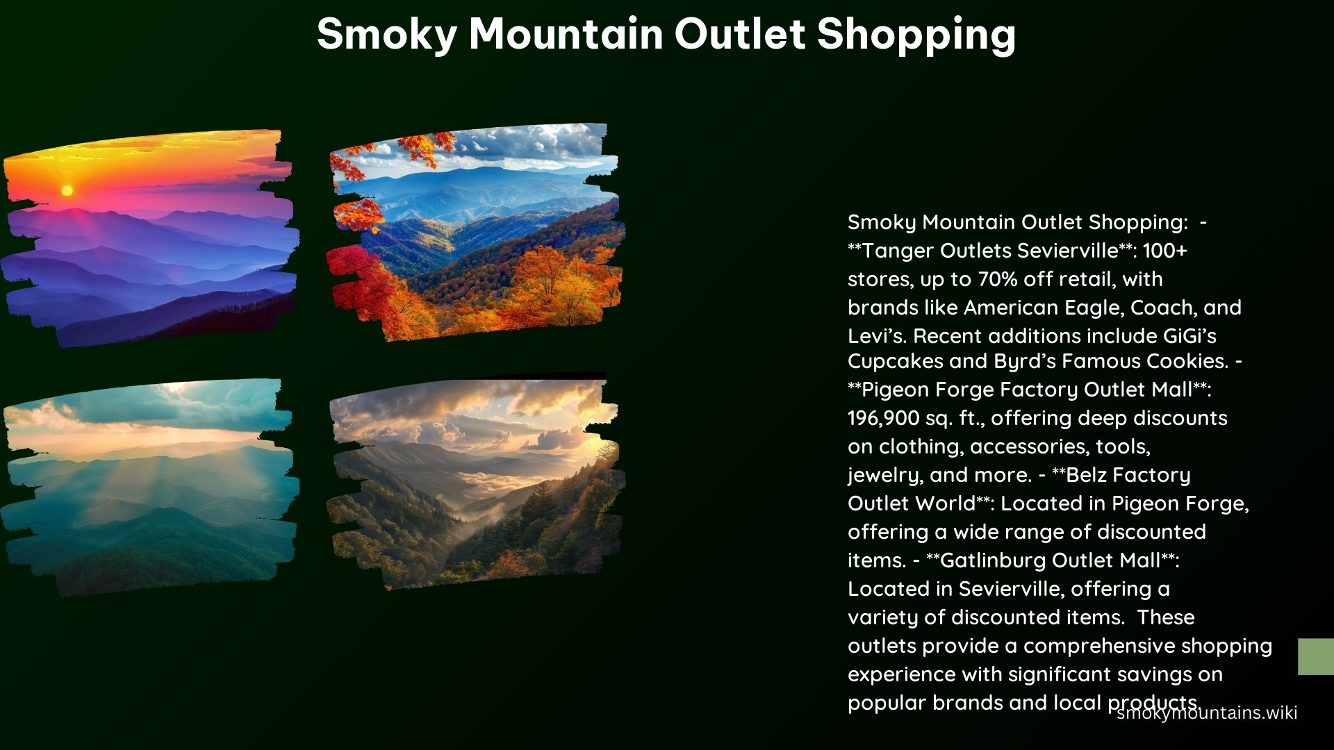 Smoky Mountain Outlet Shopping