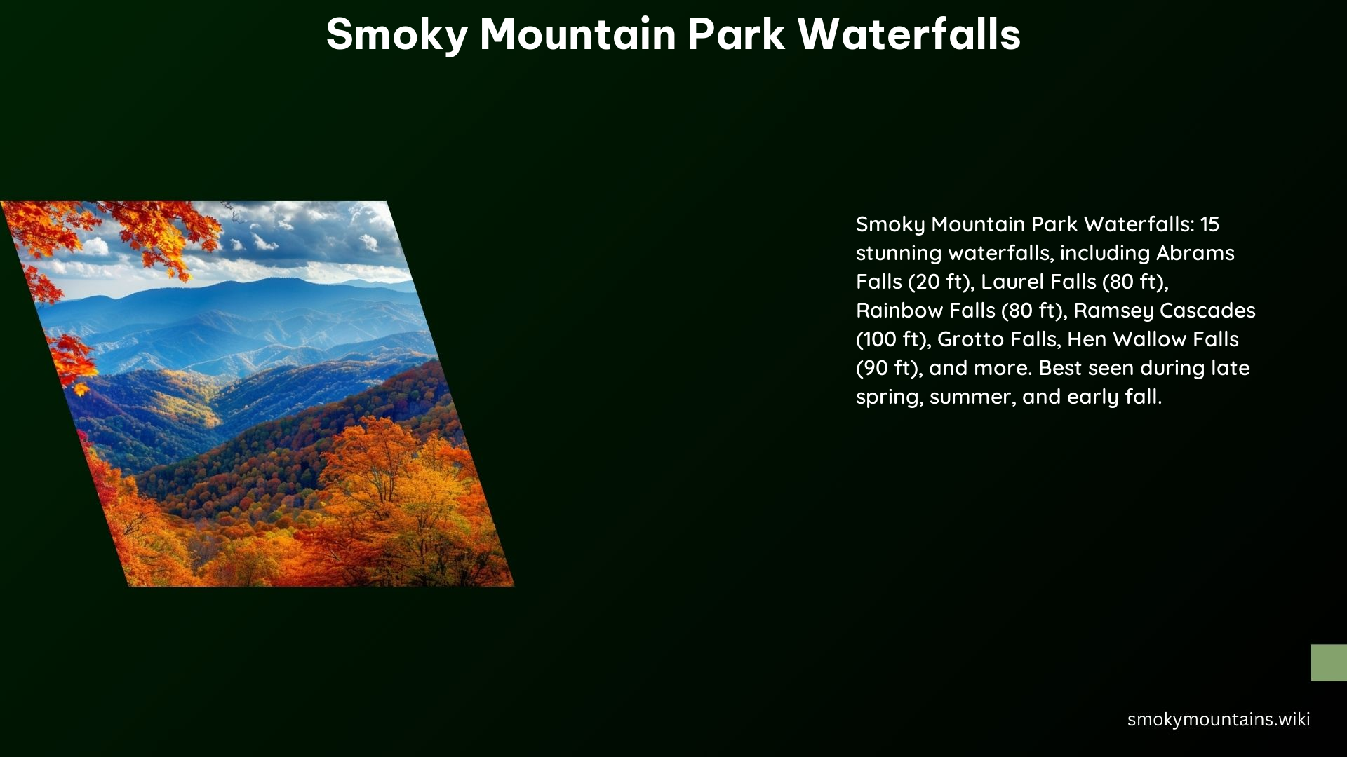 Smoky Mountain Park Waterfalls