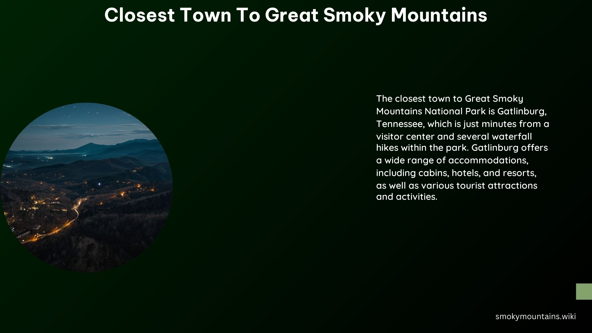 Closest Town to Great Smoky Mountains