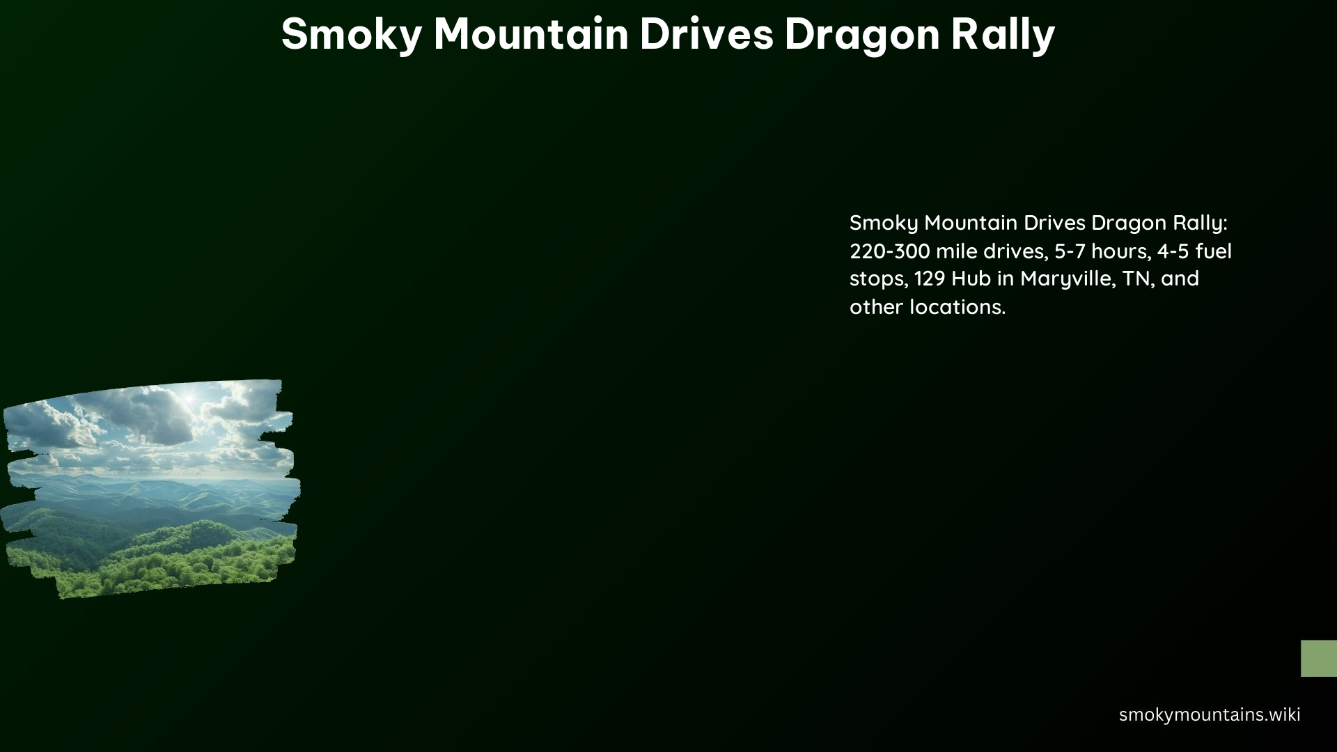 Smoky Mountain Drives Dragon Rally