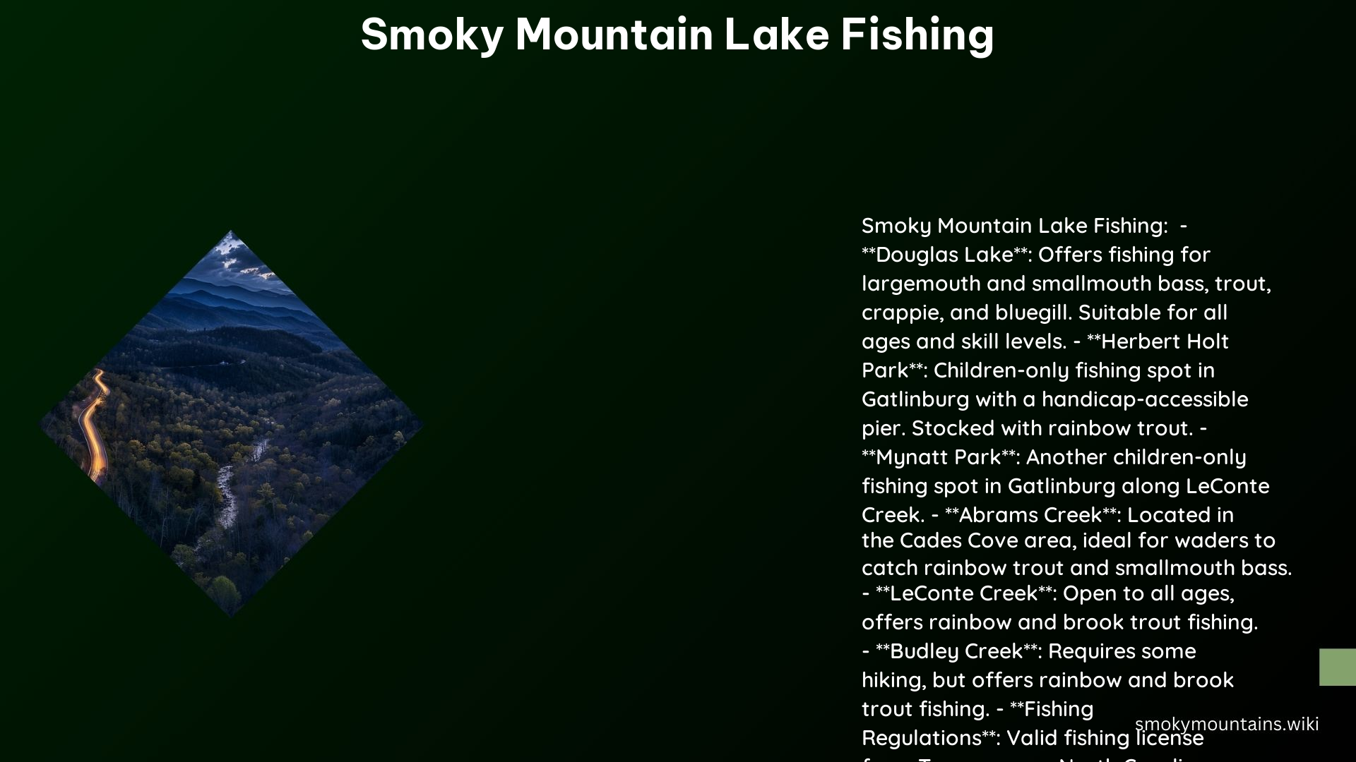 Smoky Mountain Lake Fishing