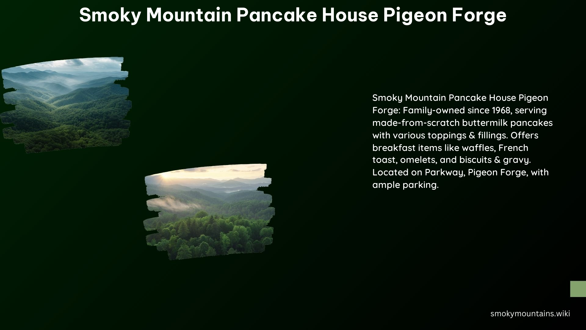 Smoky Mountain Pancake House Pigeon Forge