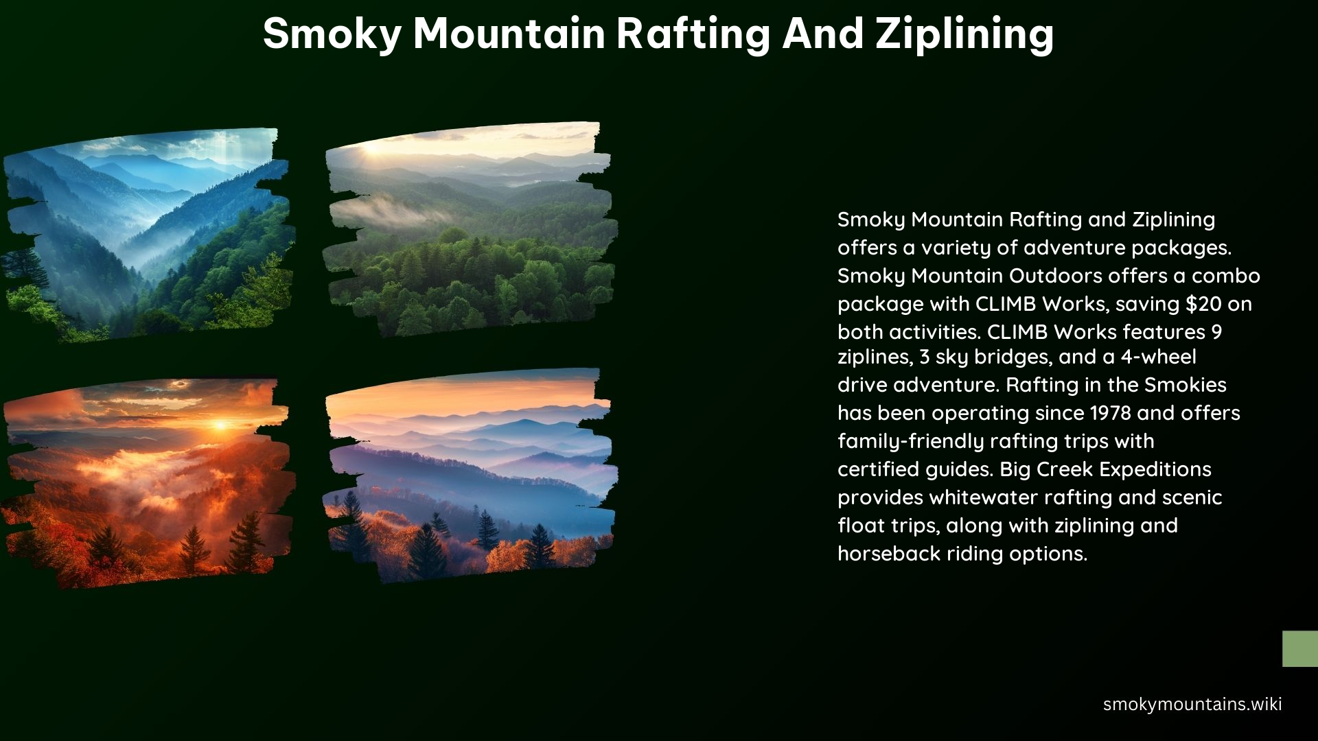 Smoky Mountain Rafting and Ziplining