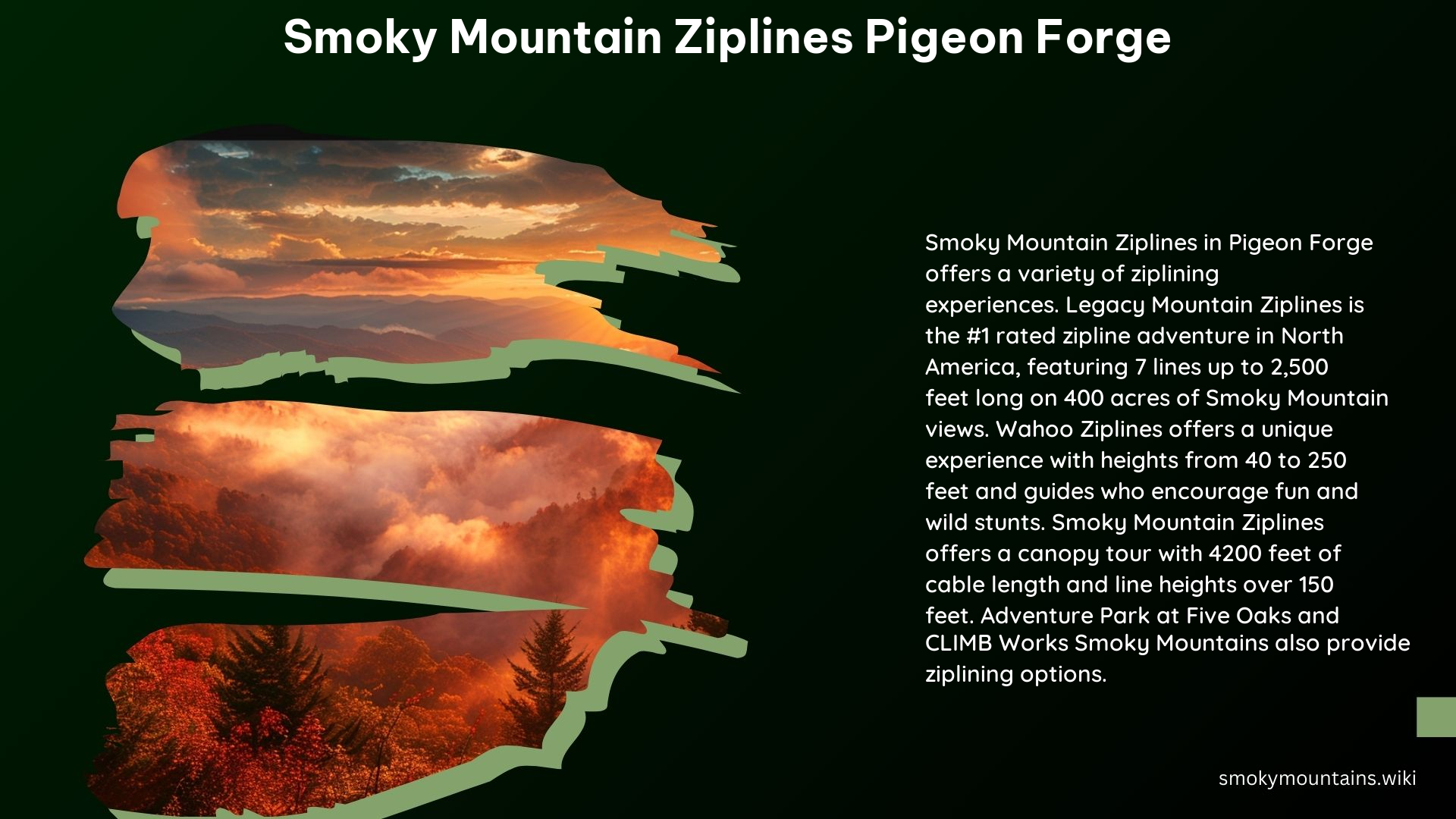 Smoky Mountain Ziplines Pigeon Forge