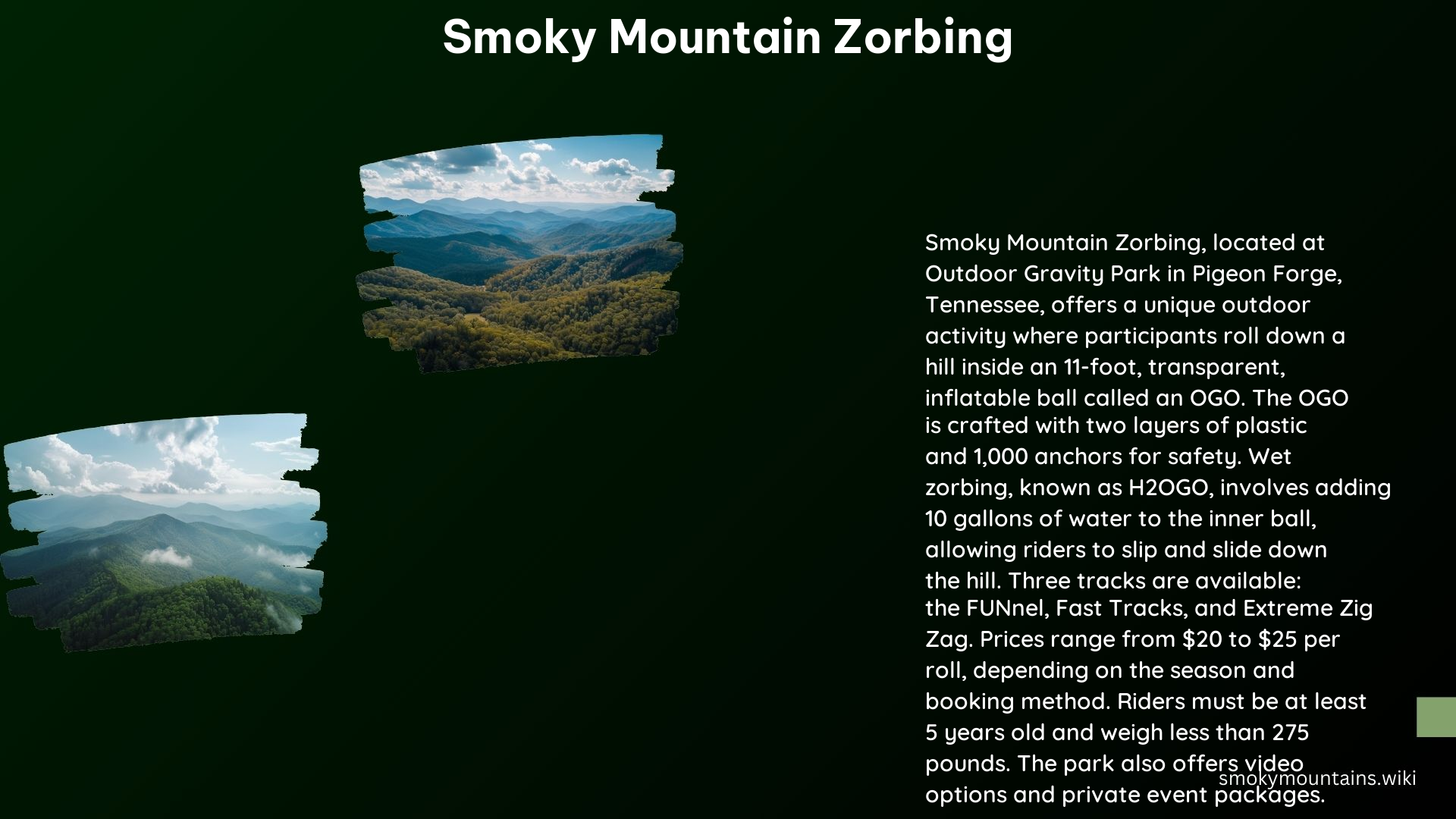 Smoky Mountain Zorbing