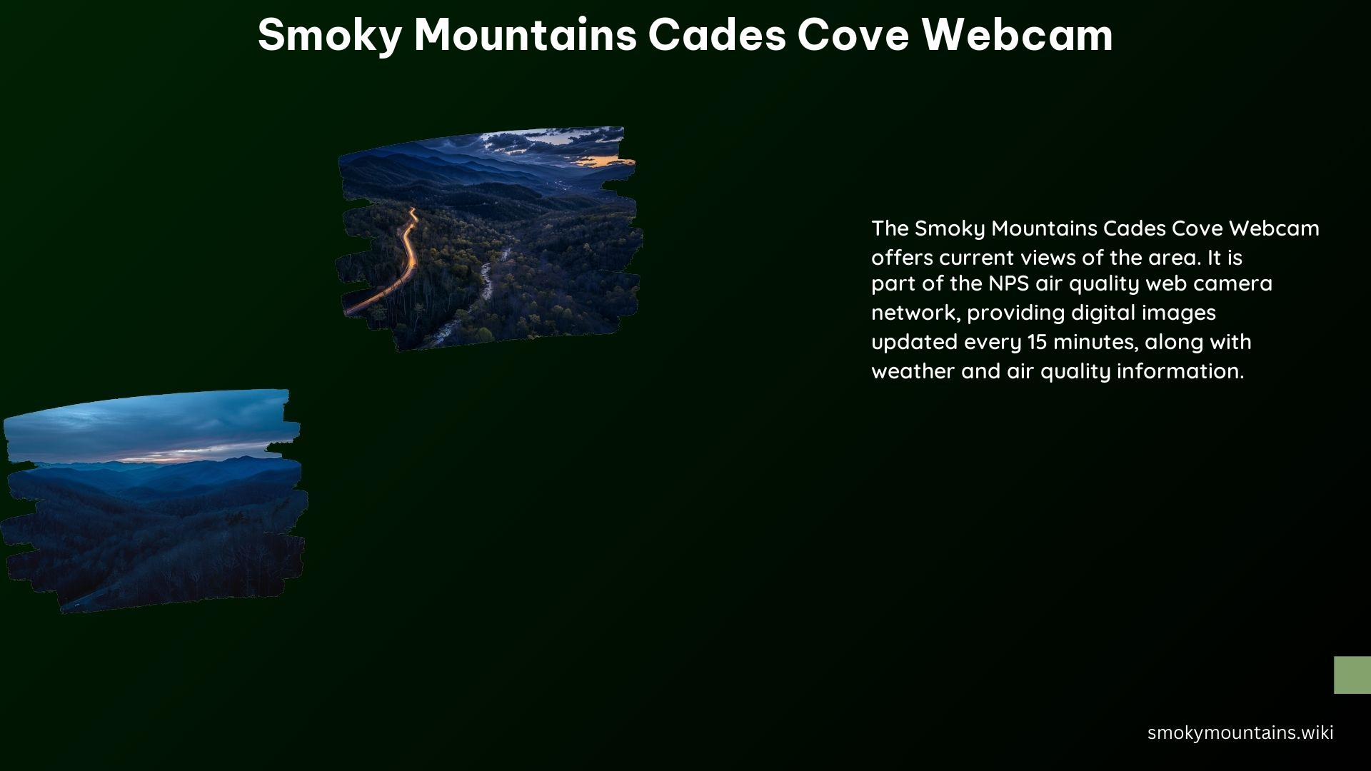 Smoky Mountains Cades Cove Webcam