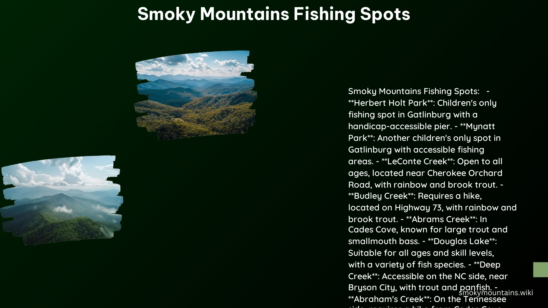 Smoky Mountains Fishing Spots