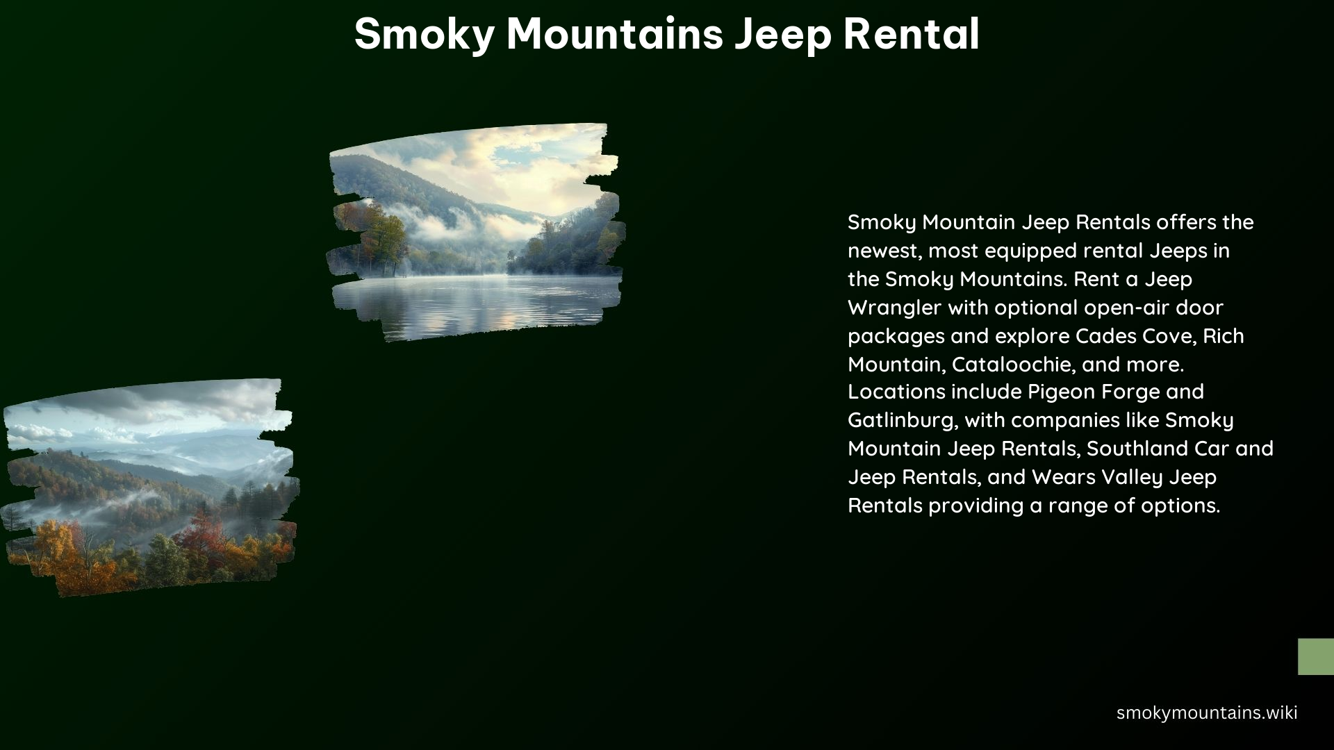 Smoky Mountains Jeep Rental