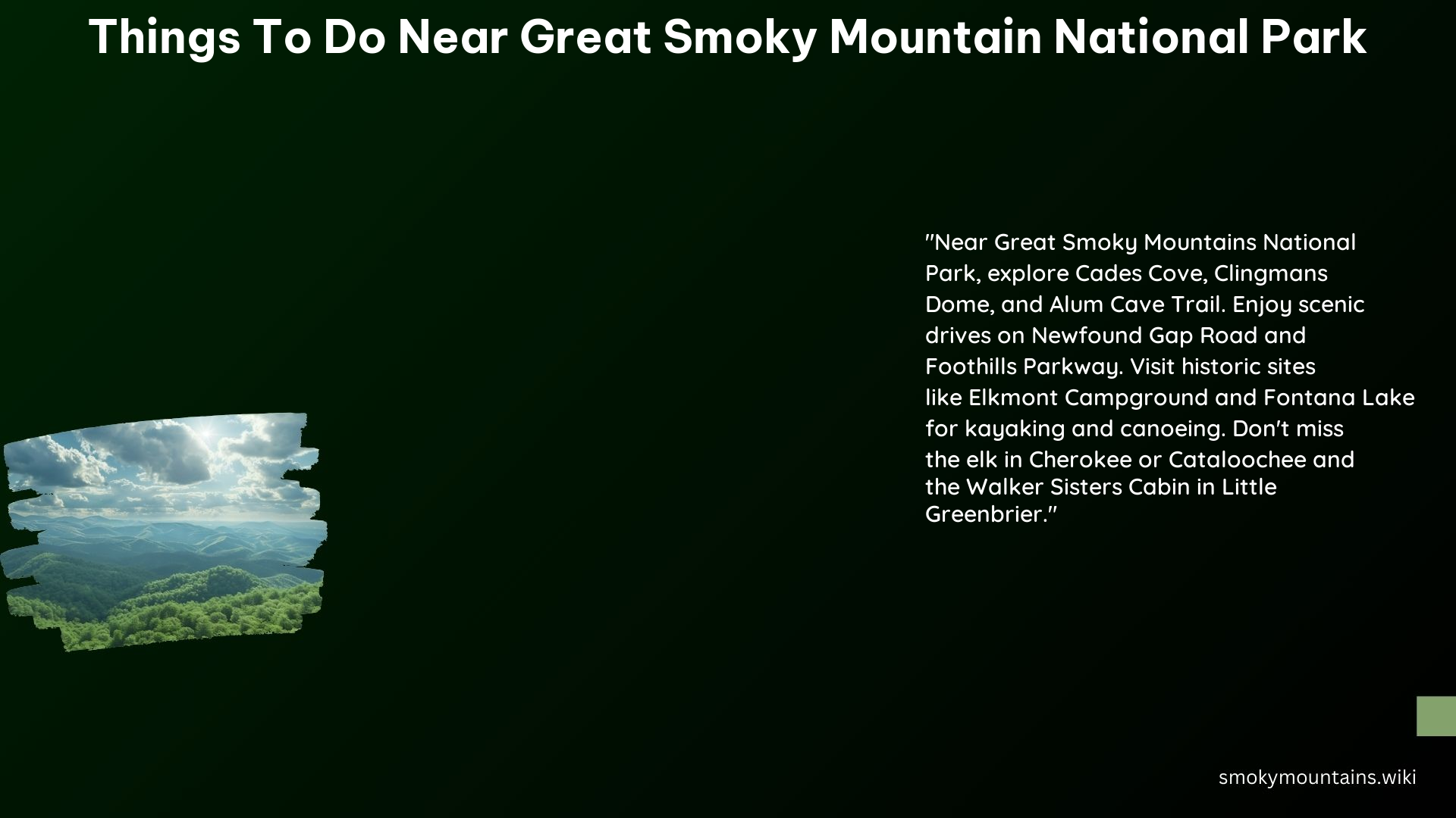 Things to Do Near Great Smoky Mountain National Park