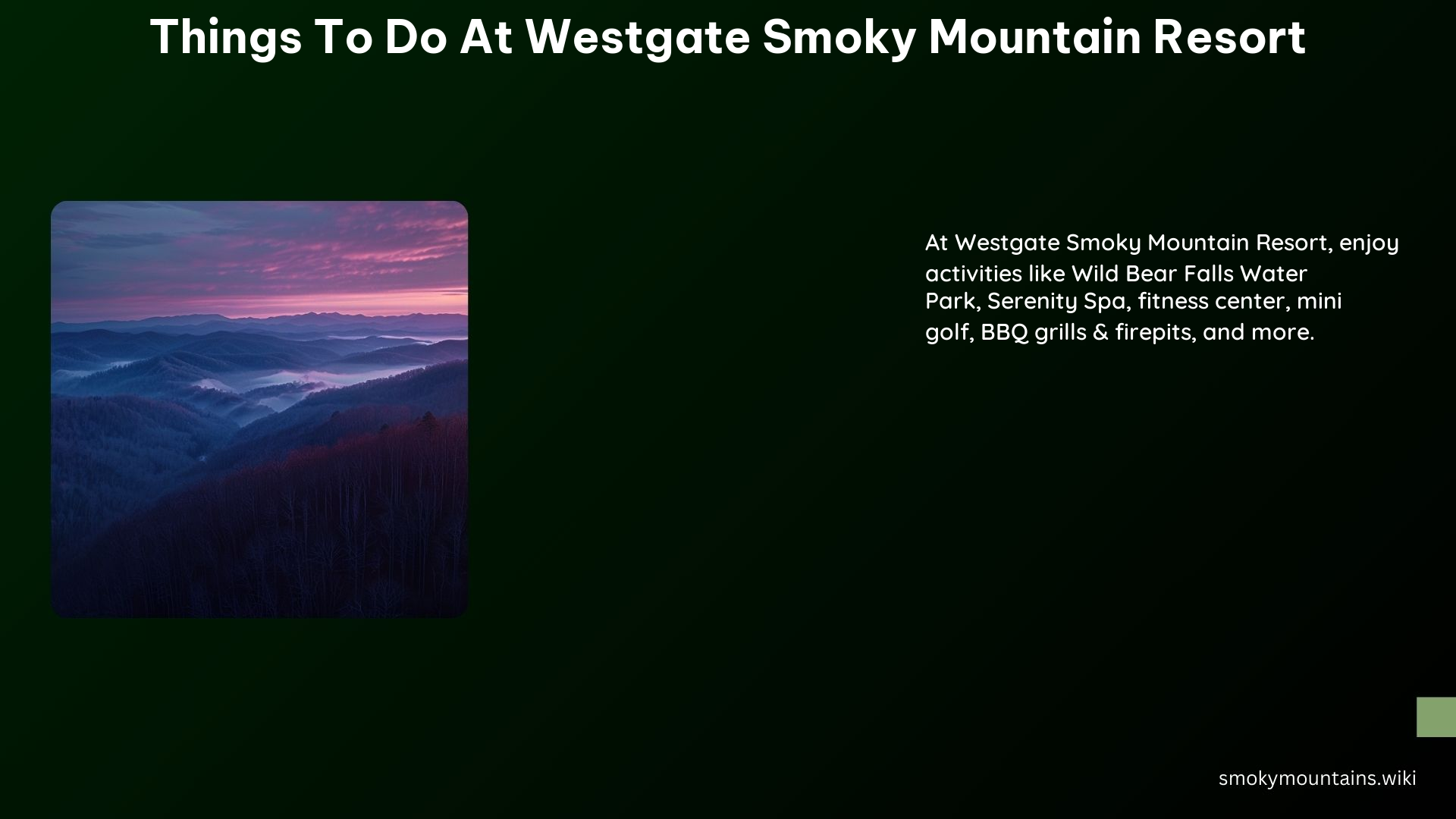 Things to Do at Westgate Smoky Mountain Resort