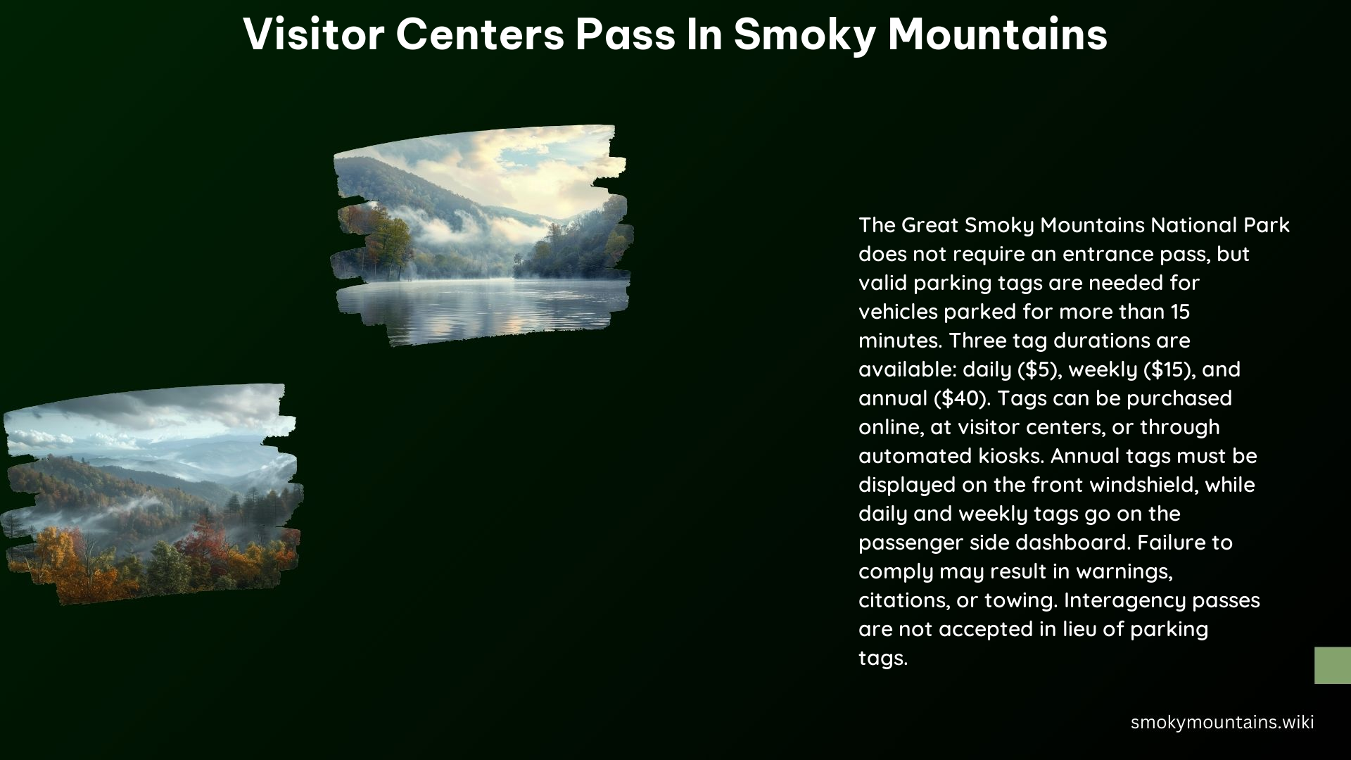 Visitor Centers Pass in Smoky Mountains