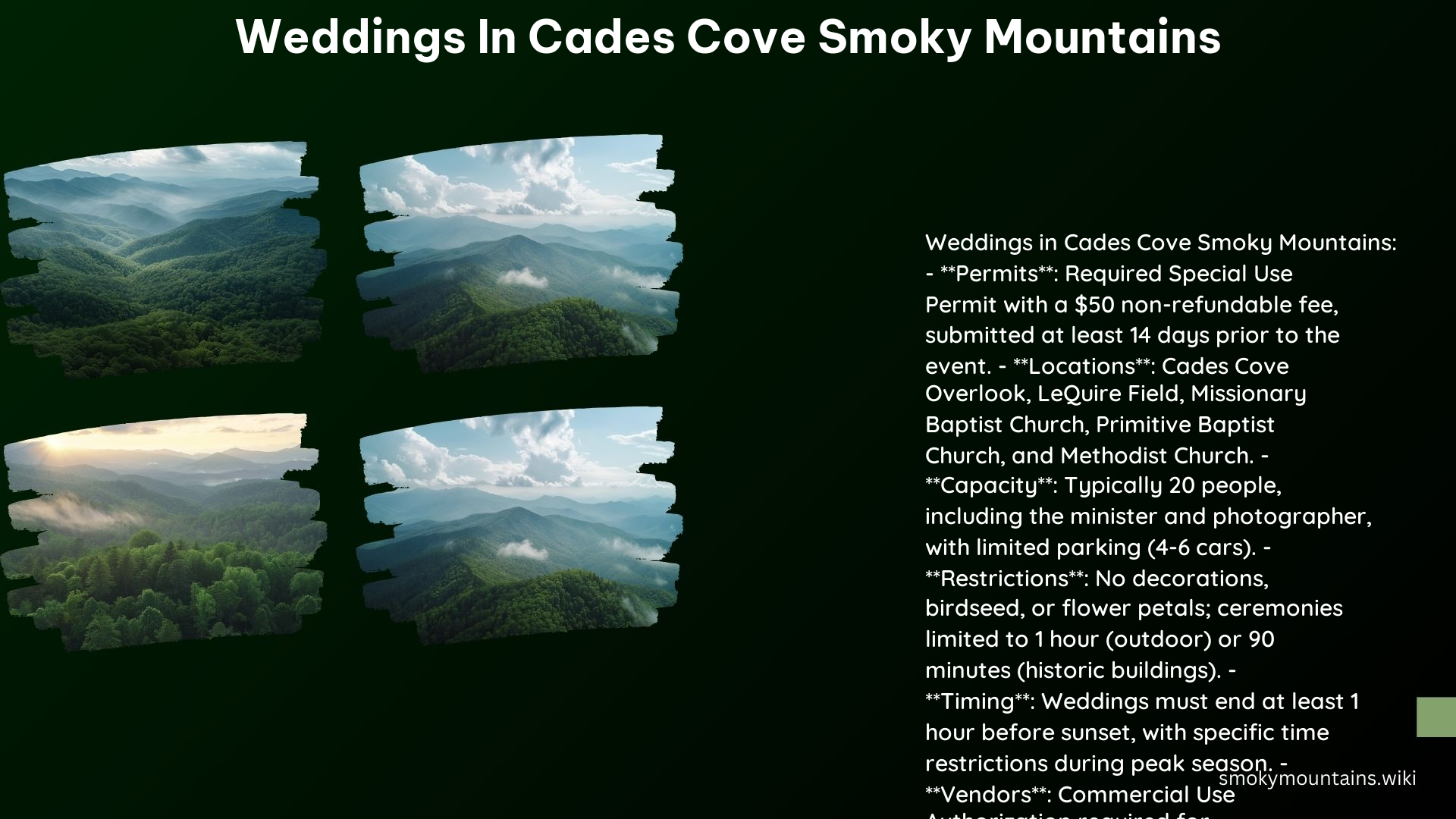 Weddings in Cades Cove Smoky Mountains