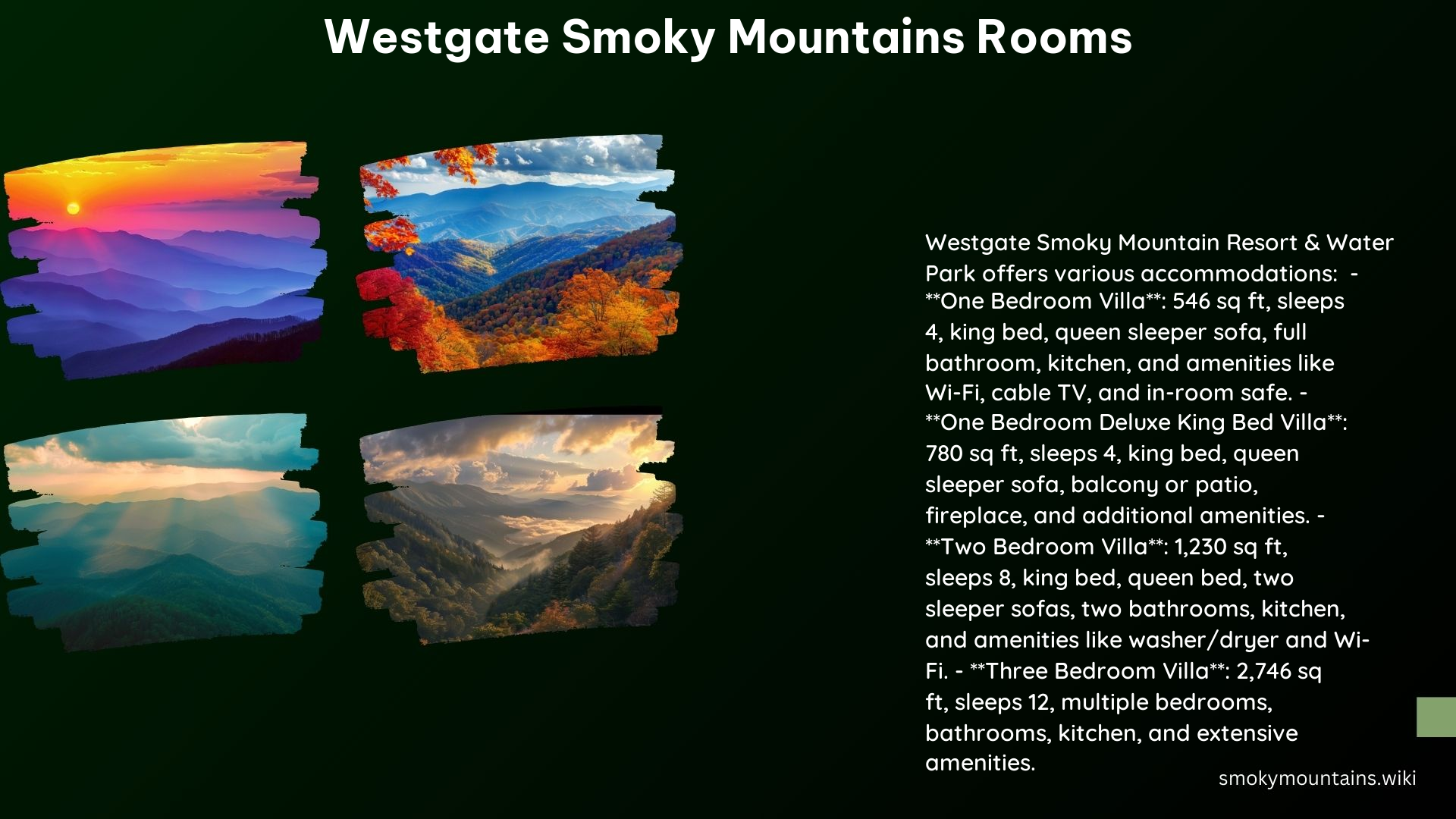 Westgate Smoky Mountains Rooms